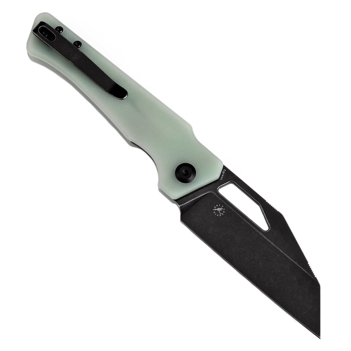 Kansept Egress T1033A6 open position showing 14C28N reverse tanto blade