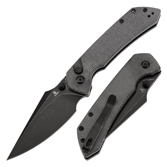 Tenable Fenrir T1034F6 front view – 3.45" Blackwash 14C28N harpoon folding knife