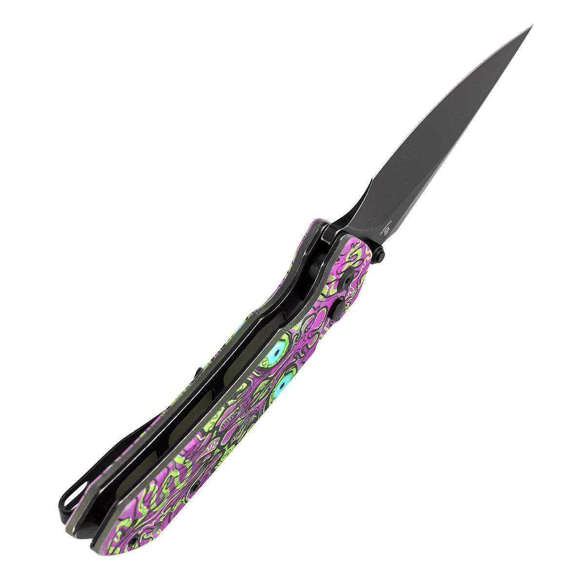 Tenable Fenrir T1034F7 blade detail – blackwash 14C28N harpoon
