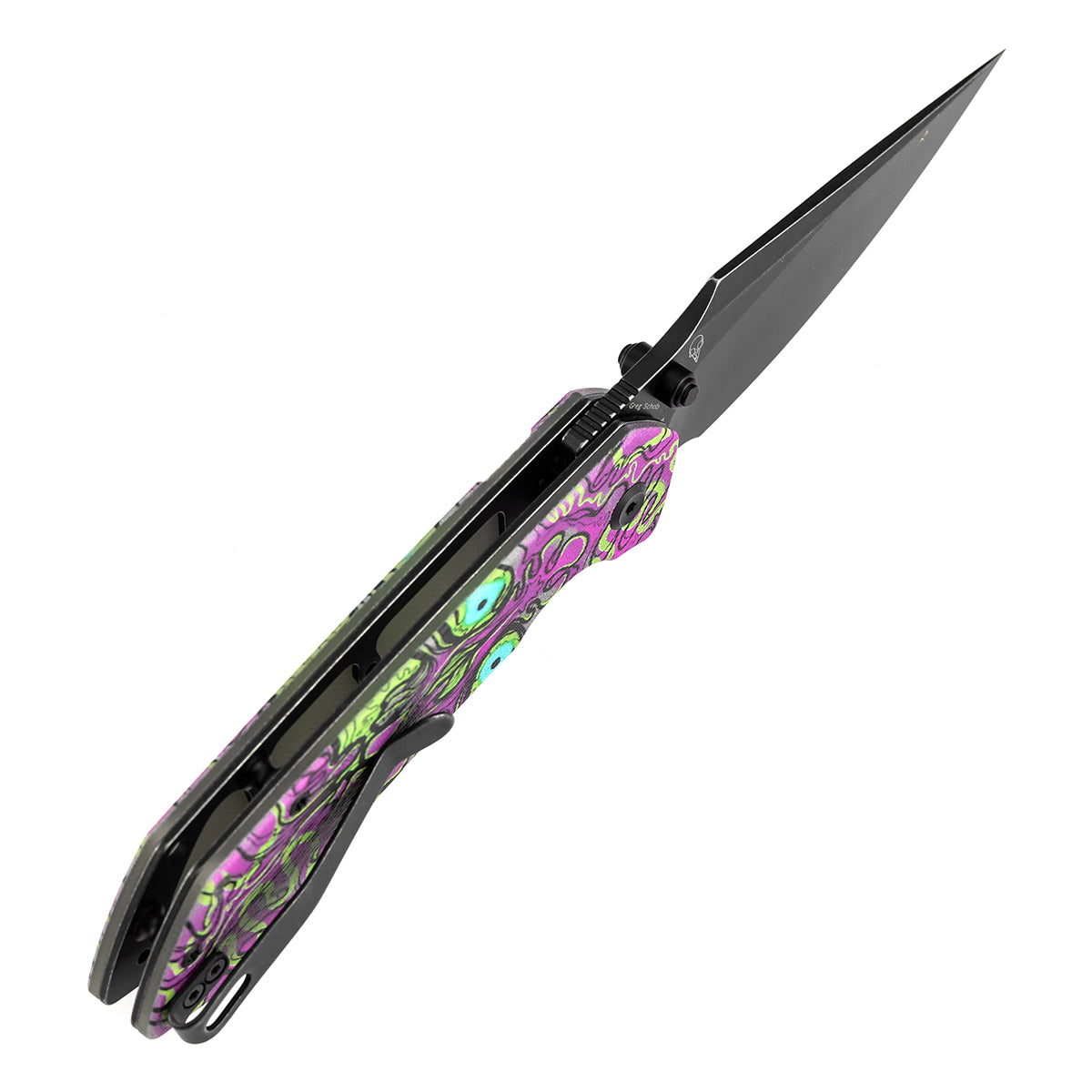 Tenable Fenrir T1034F7 jade G10 purple undead print handle scales