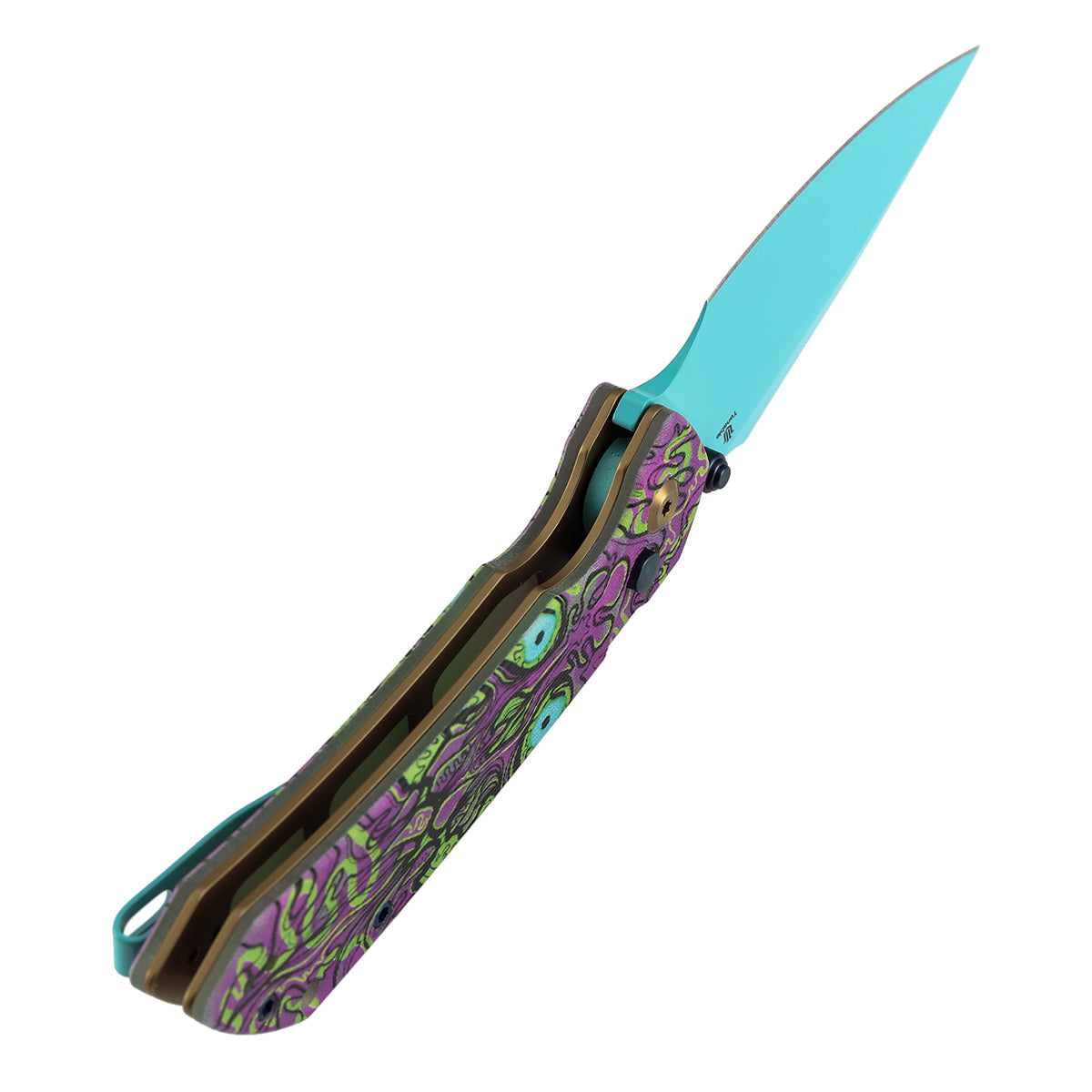 Tenable Fenrir T1034F9 blade detail – blue coated 14C28N harpoon