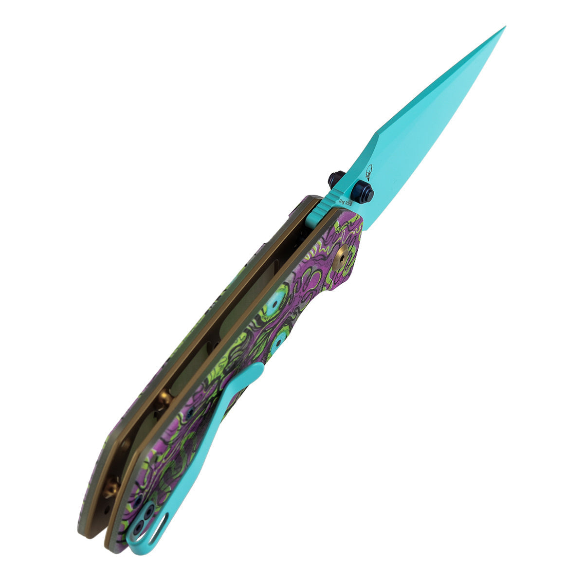 Tenable Fenrir T1034F9 jade G10 purple undead print handle scales