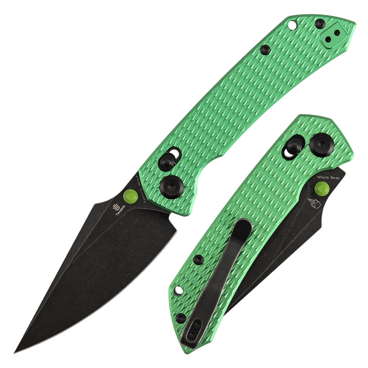 Tenable Fenrir T1034V16 front view – 3.48" blackwash Nitro-V harpoon folding knife