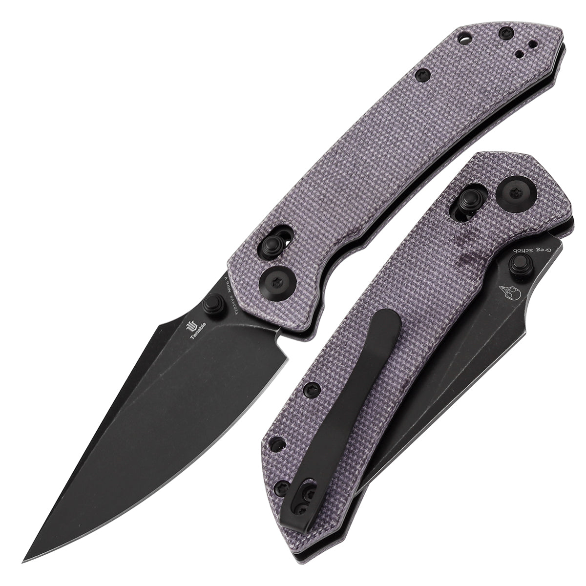 Tenable Fenrir T1034V4 front view – 3.48" blackwashed Nitro-V harpoon folding knife