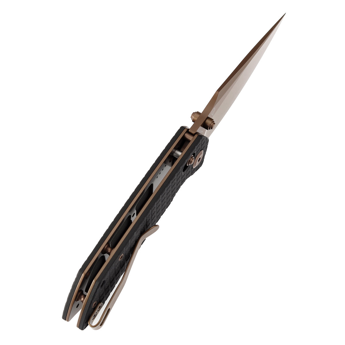 Tenable Fenrir T1034V8 black G10 frag pattern handle scales