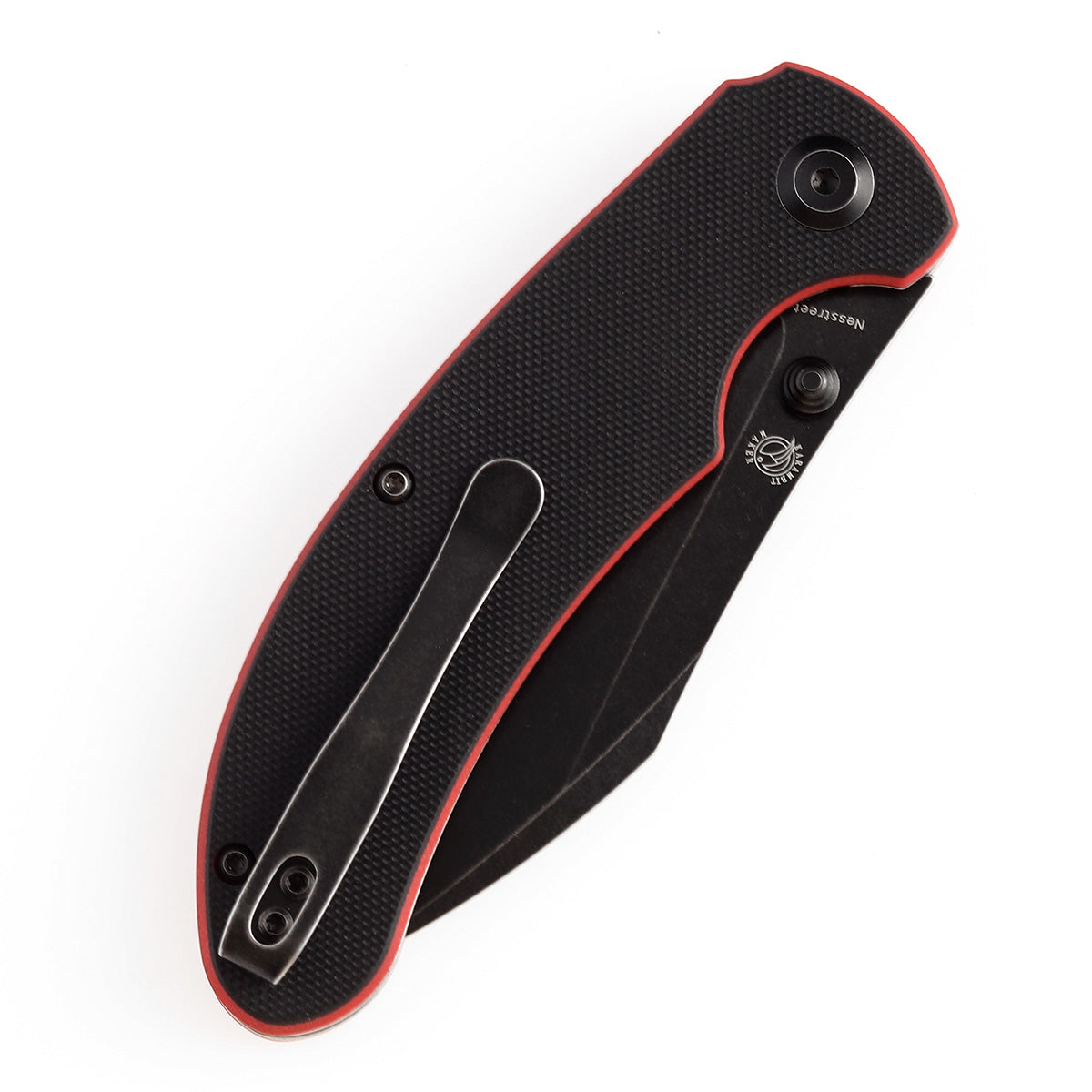 Kansept Nesstreet T1039A2 black and red G10 handle scales