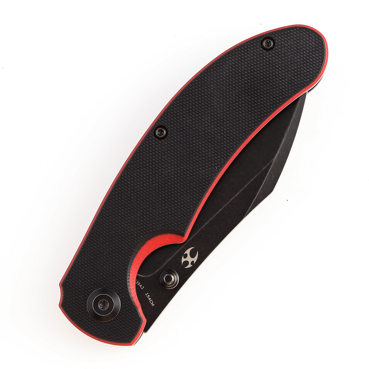 Kansept Nesstreet T1039A2 blade detail – black stonewashed 154CM drop point
