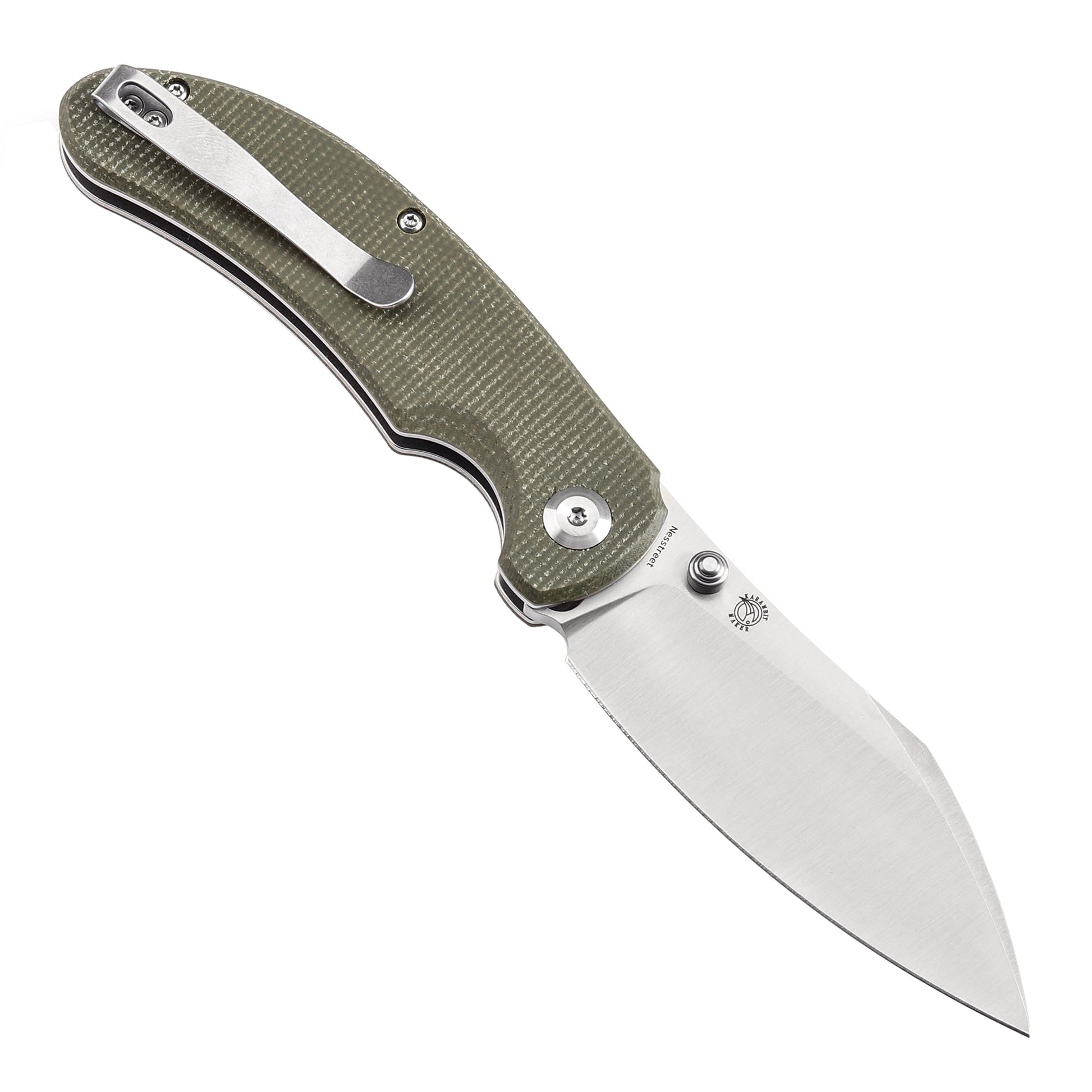 Tenable Nesstreet T1039F4 open position showing 14C28N drop point blade