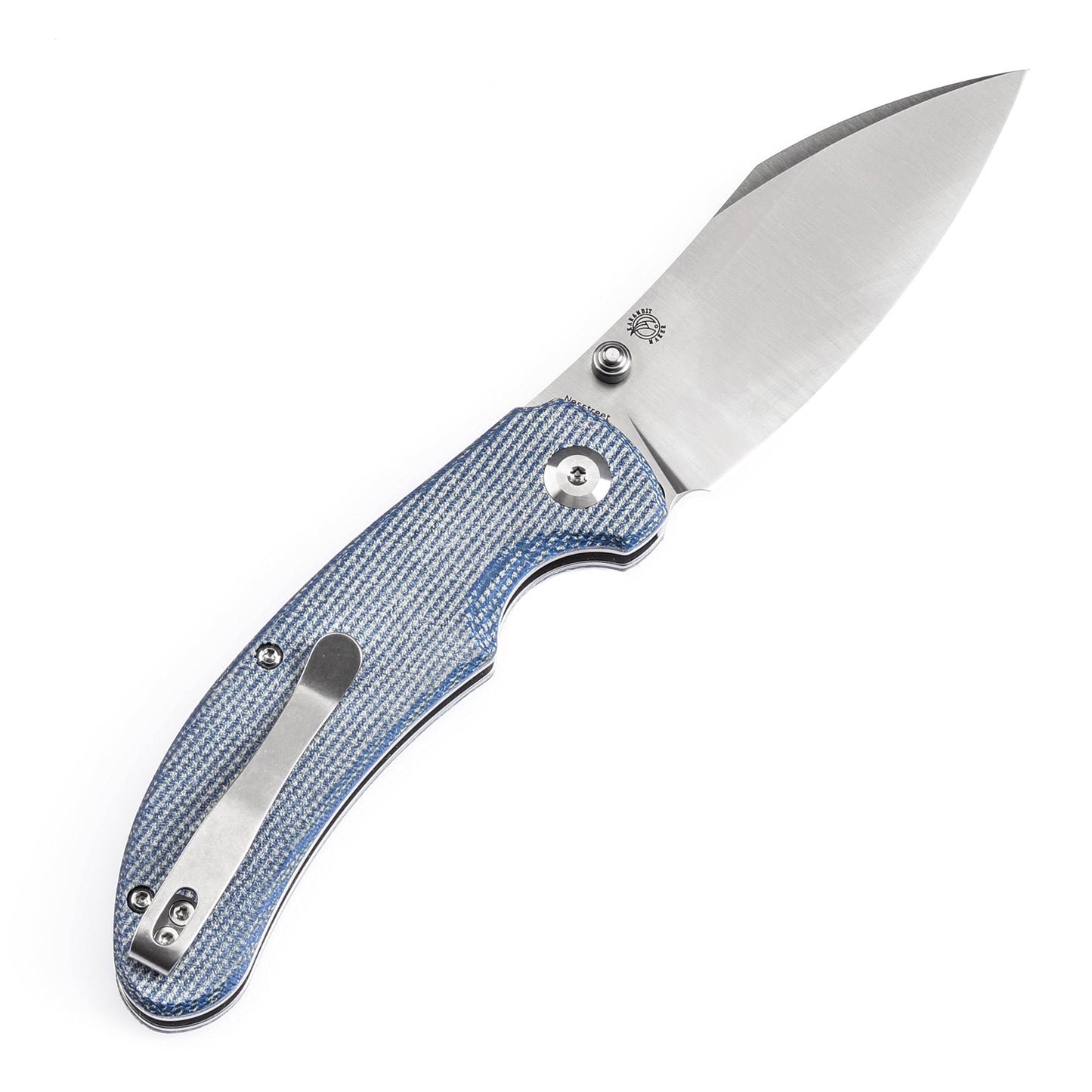 Tenable Nesstreet T1039F5 blade detail – satin 14C28N drop point
