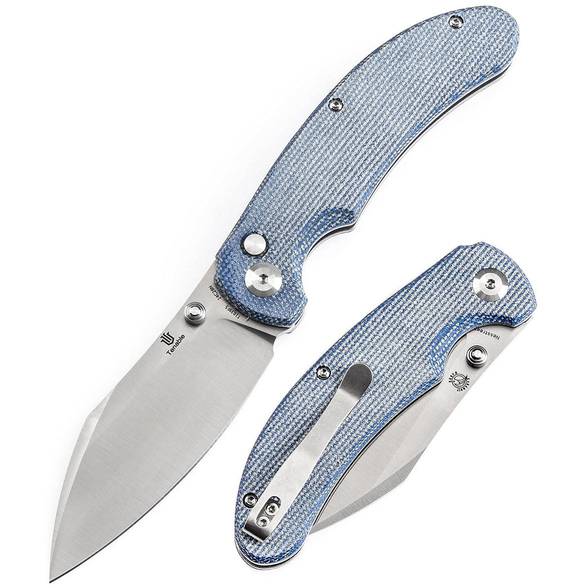 Tenable Nesstreet T1039F5 front view – 3.58" satin 14C28N drop point folding knife
