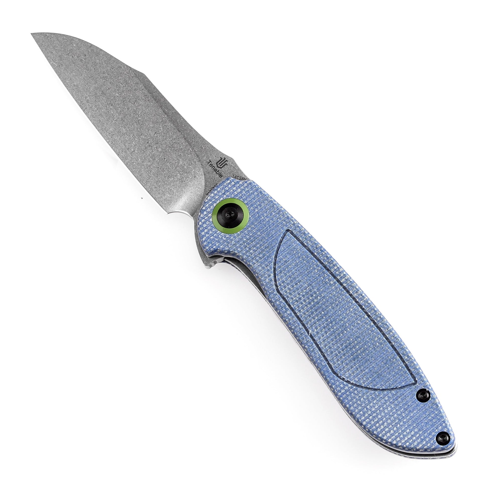 Tenable Prometheus T1040A3 blue Micarta handle scales