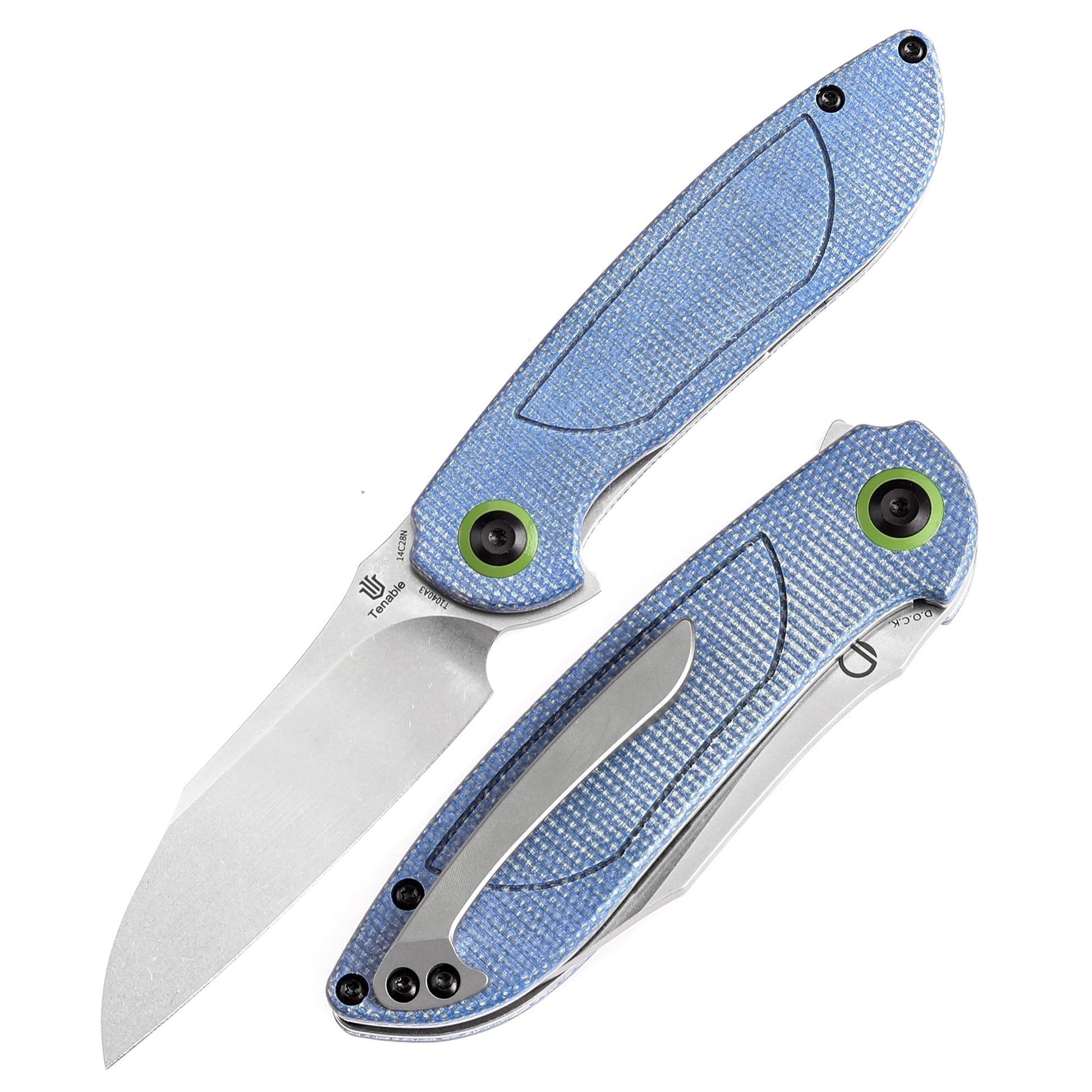 Tenable Prometheus T1040A3 front view – 3.29" stonewashed 14C28N sheepfoot folding knife