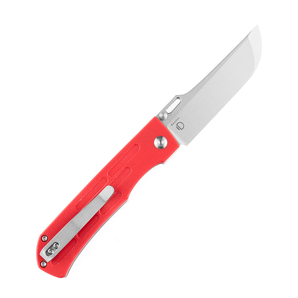 Kansept Reedus T1041A2 open position showing 154CM clip point blade