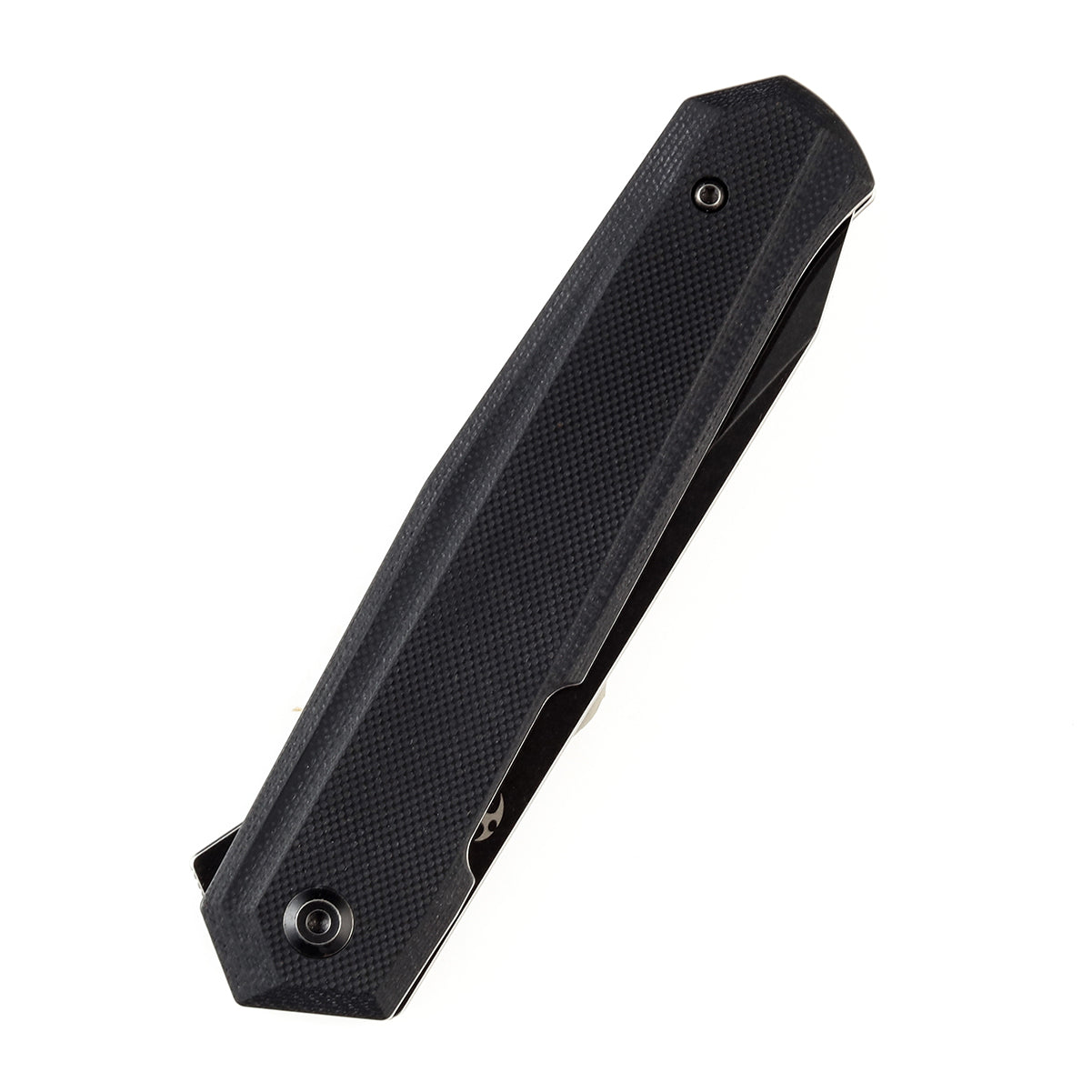 Kansept Integra T1042A2 blade detail – black stonewashed 154CM drop point