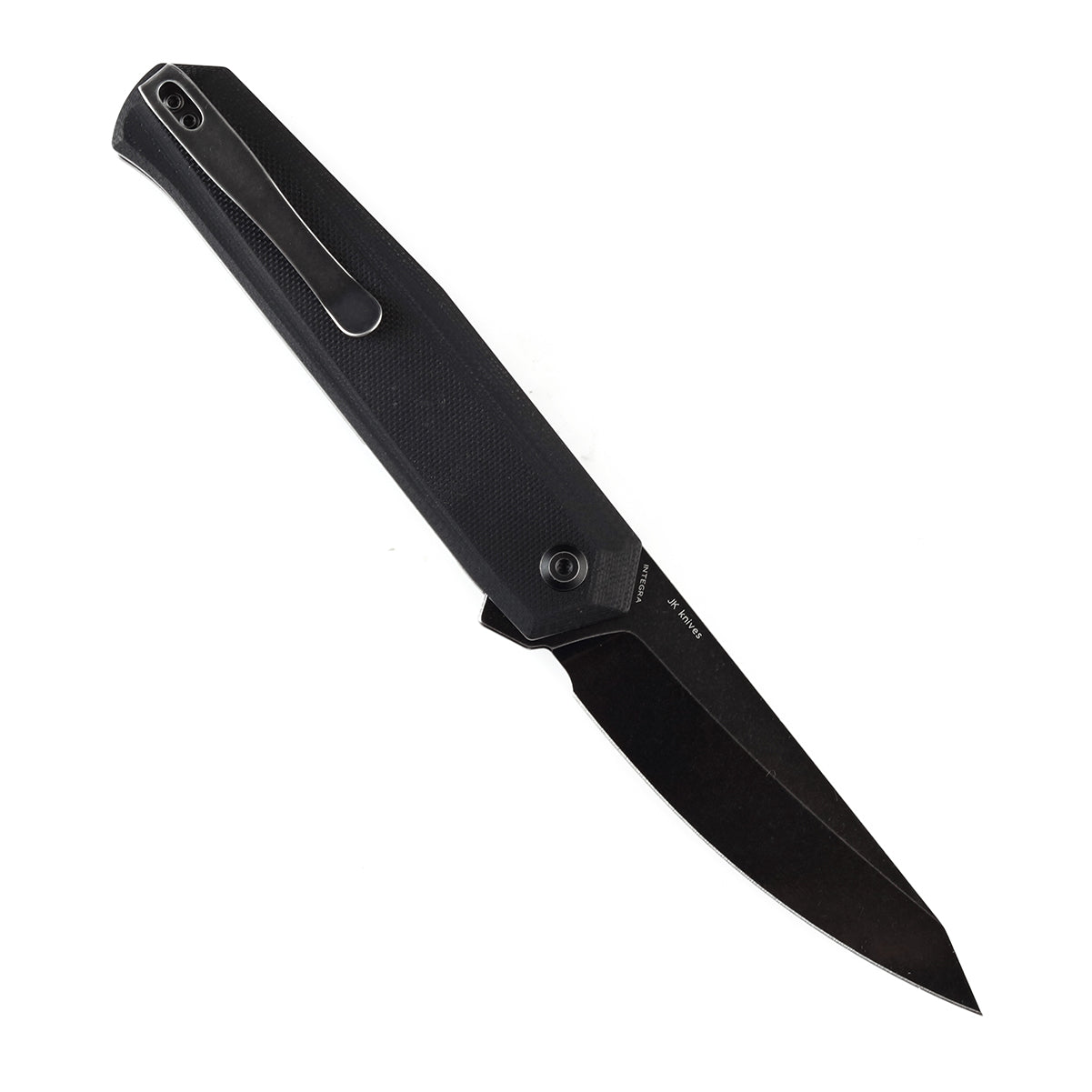 Kansept Integra T1042A2 open position showing 154CM drop point blade