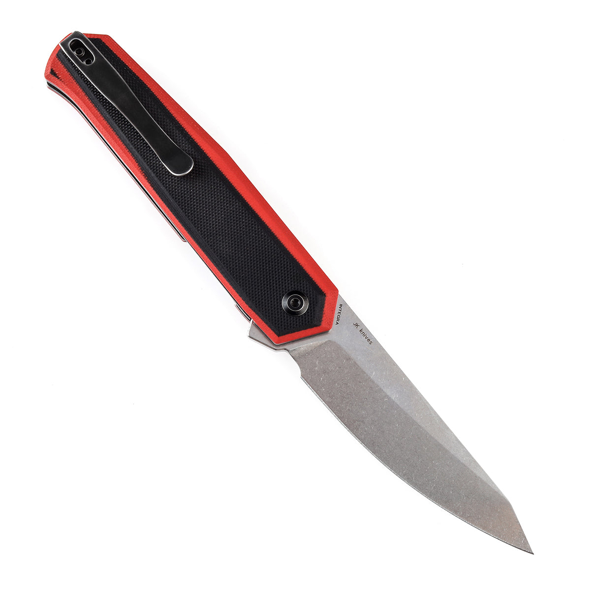 Kansept Integra T1042A3 open position showing 154CM drop point blade