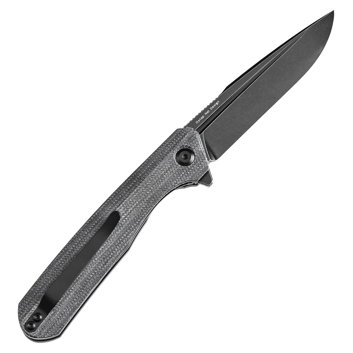 Kansept Qilin T1047A1 open position showing 154CM drop point blade
