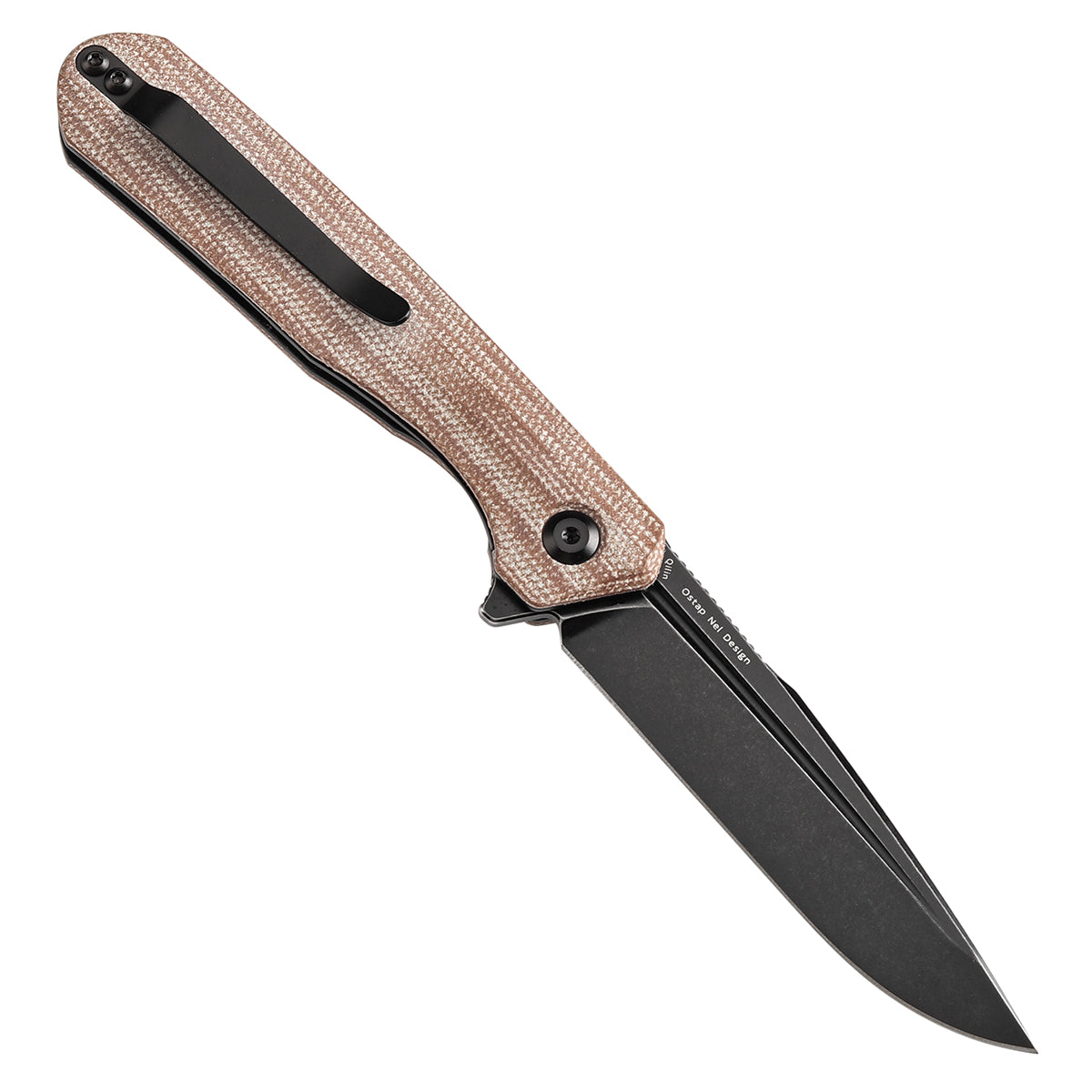 Kansept Qilin T1047A3 open position showing 154CM drop point blade