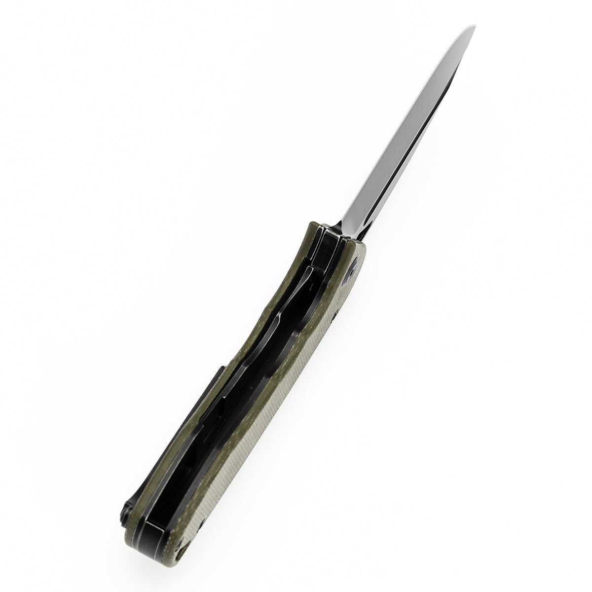 Tenable Bömbur T1054A4 blade detail – blackwash D2 drop point