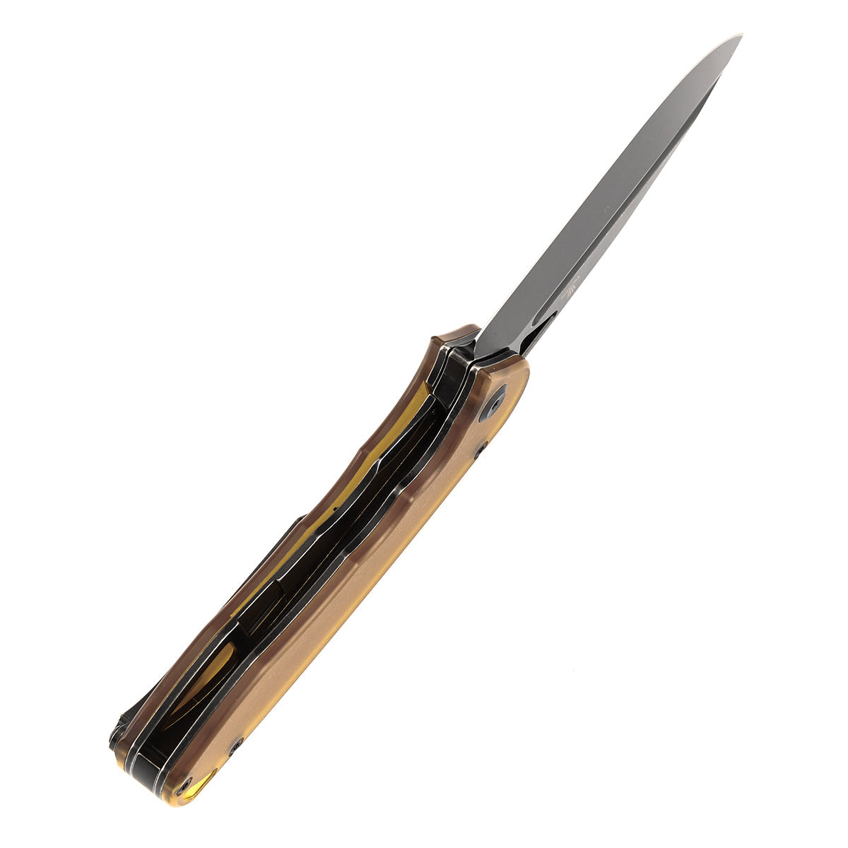 Tenable Bömbur T1054A7 blade detail – Blackwash D2 drop point