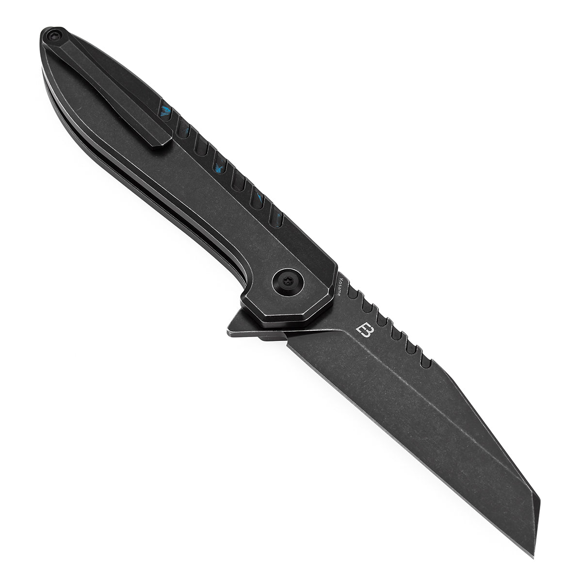 Kansept Kosame T1093F2 open position showing 154CM Wharncliffe blade