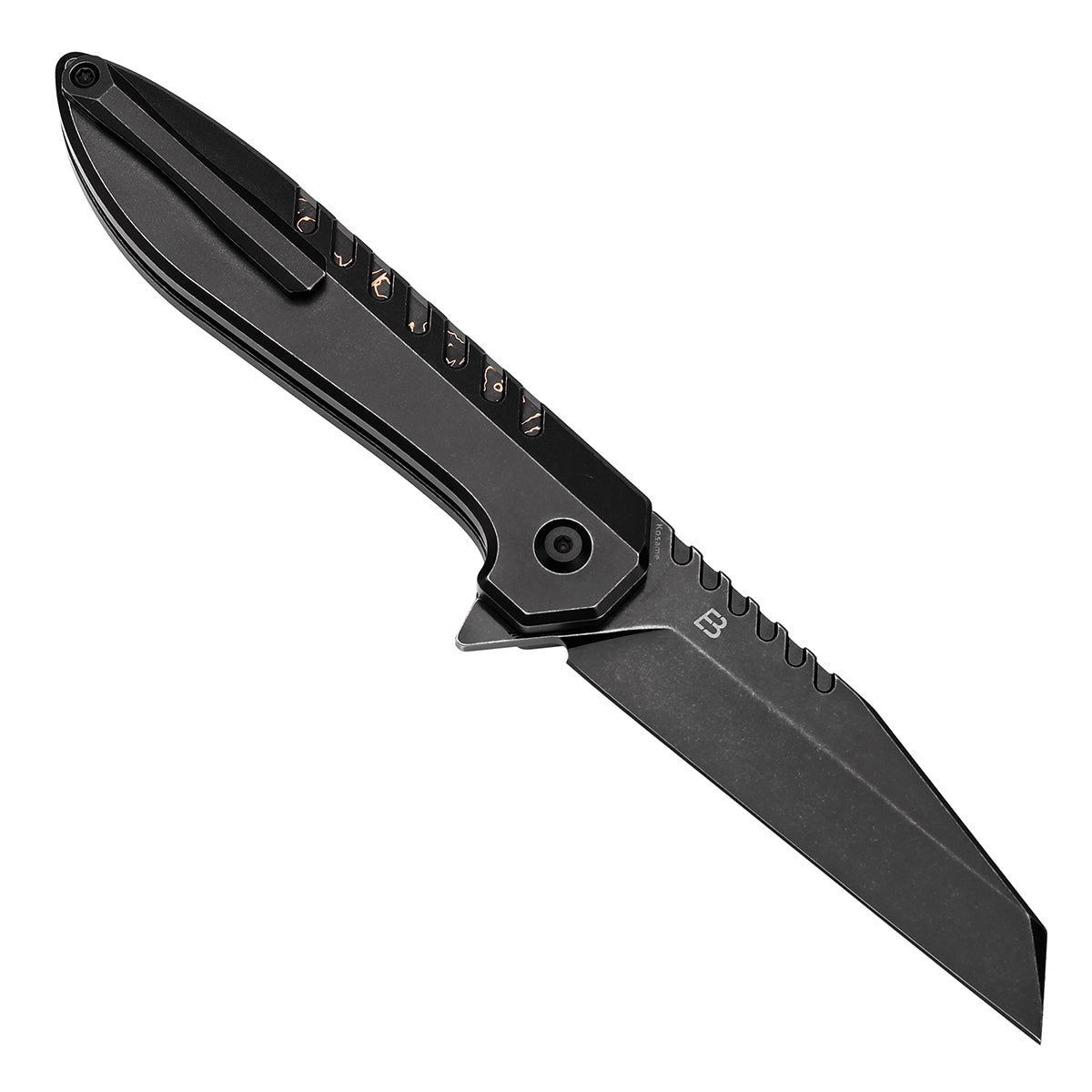 Kansept Kosame T1093F3 open position showing 154CM Wharncliffe blade