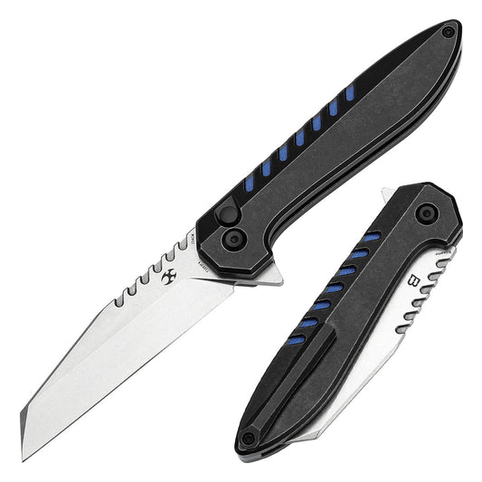 Kansept Kosame T1093F4 front view – 3.37" stonewashed 154CM Wharncliffe folding knife
