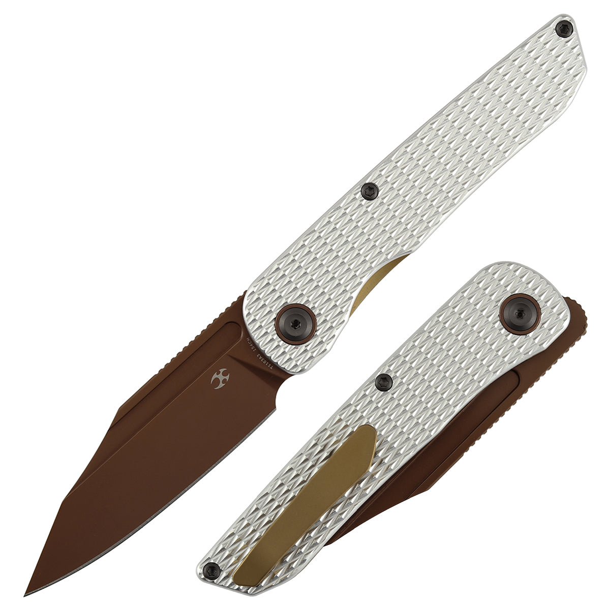 Kansept Nettle T1103A3 front view – 3.28" rose gold 154CM tanto folding knife