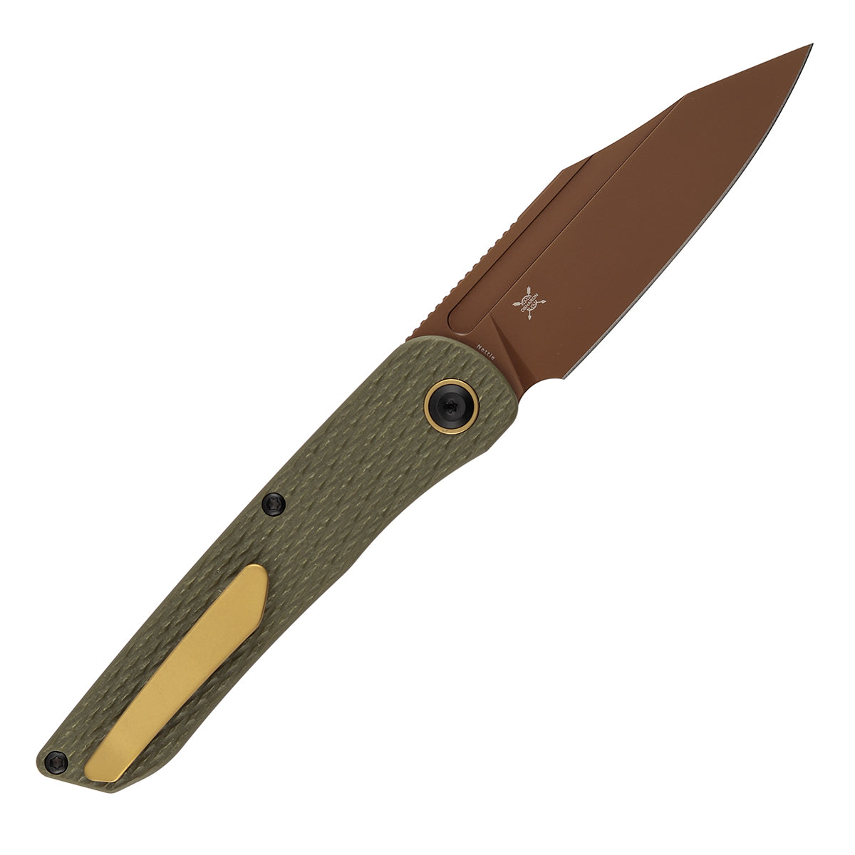 Kansept Nettle T1103A4 open position showing 154CM tanto blade
