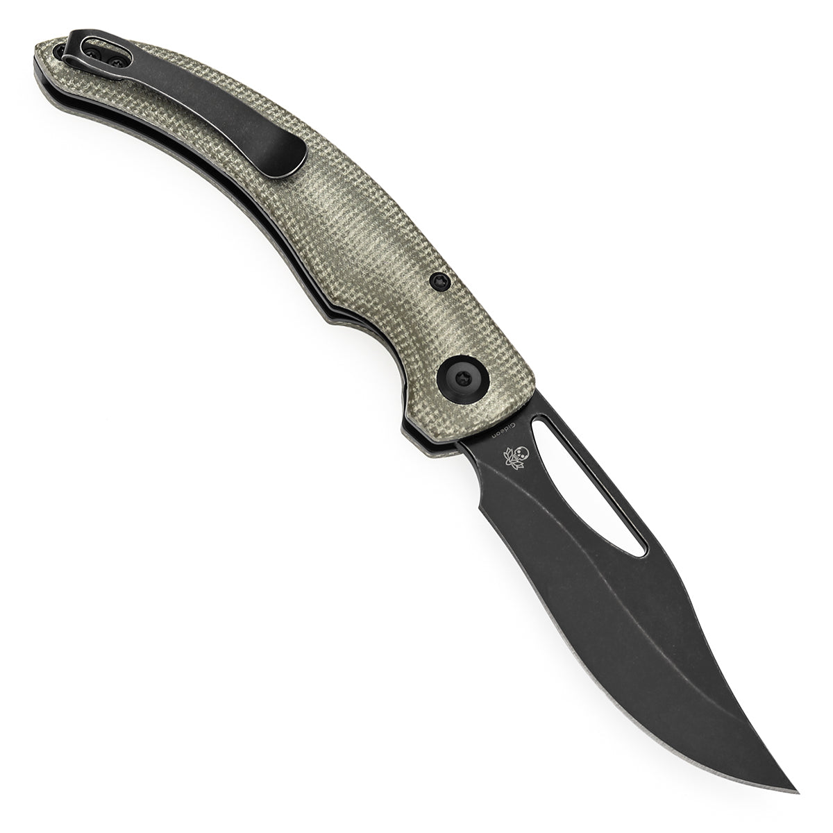 Tenable Gideon T1119A6 open position showing Nitro-V clip point blade