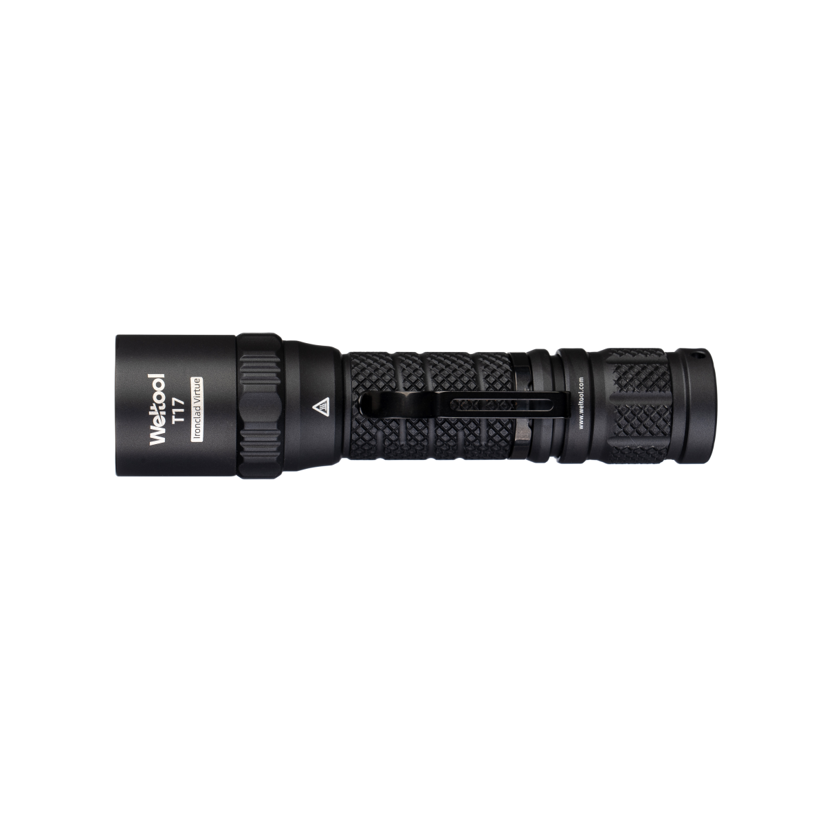 Weltool T17 durable tactical flashlight side view