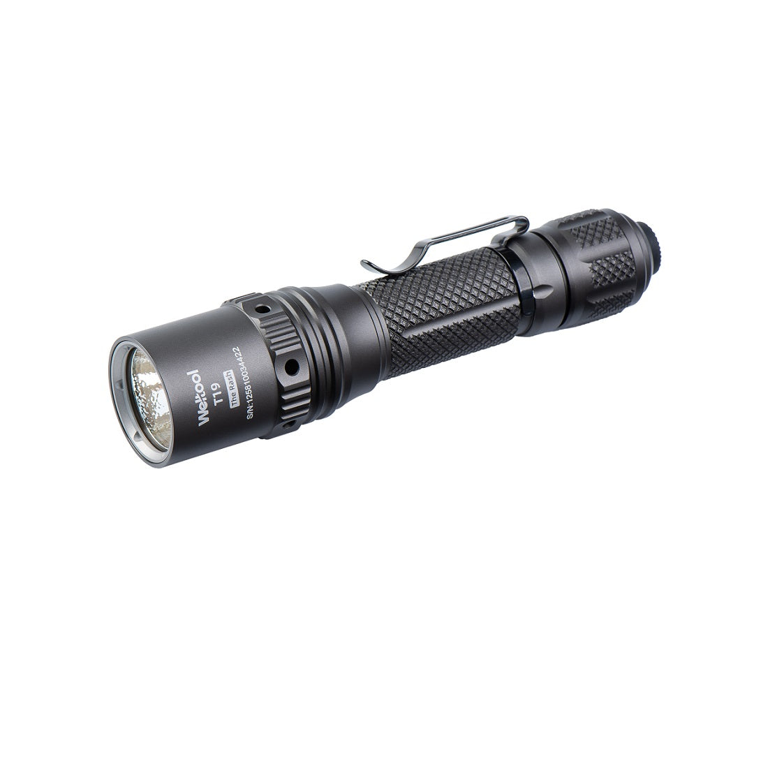 Weltool T19 2050 lumen tactical flashlight hero view