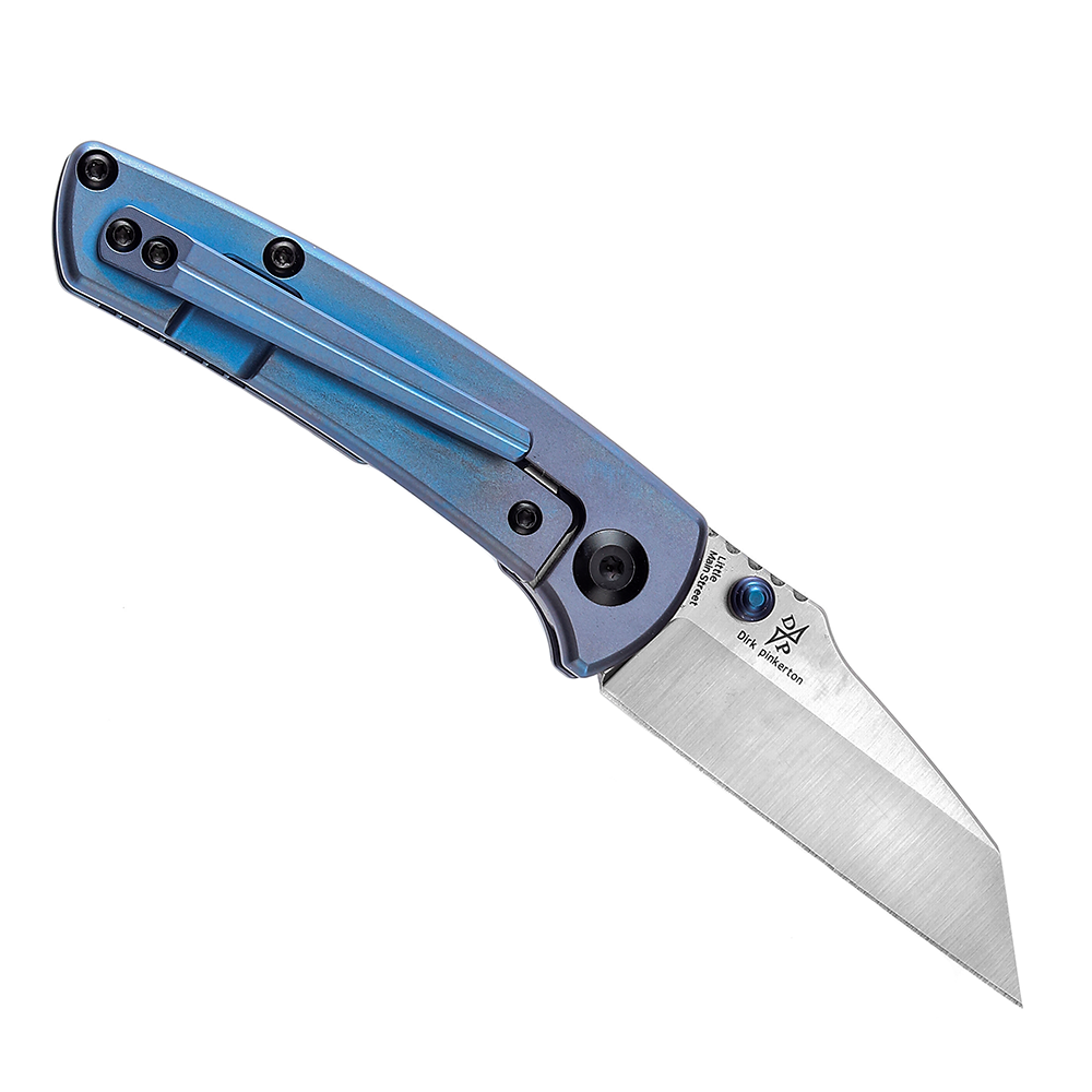 Kansept Little Main Street T2015A3 open position showing CPM-S35VN reverse tanto blade