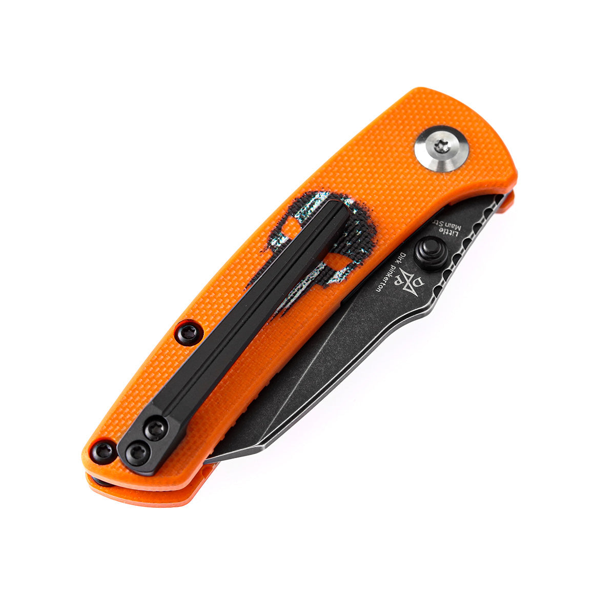 Kansept Little Main Street T2015AW orange G10 skull print handle scales