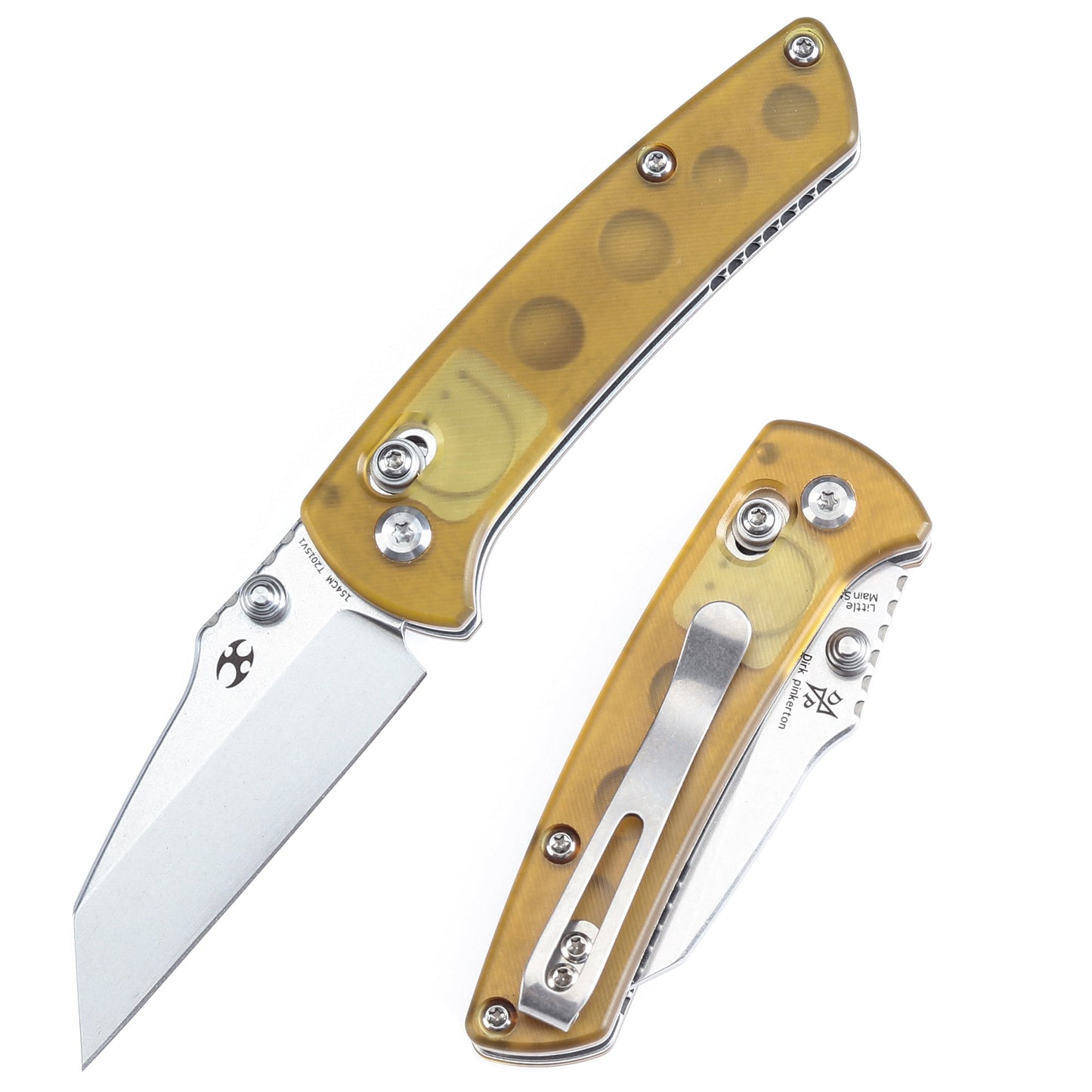 Kansept Little Main Street T2015V1 front view - 2.26" stonewashed 154CM drop point folding knife