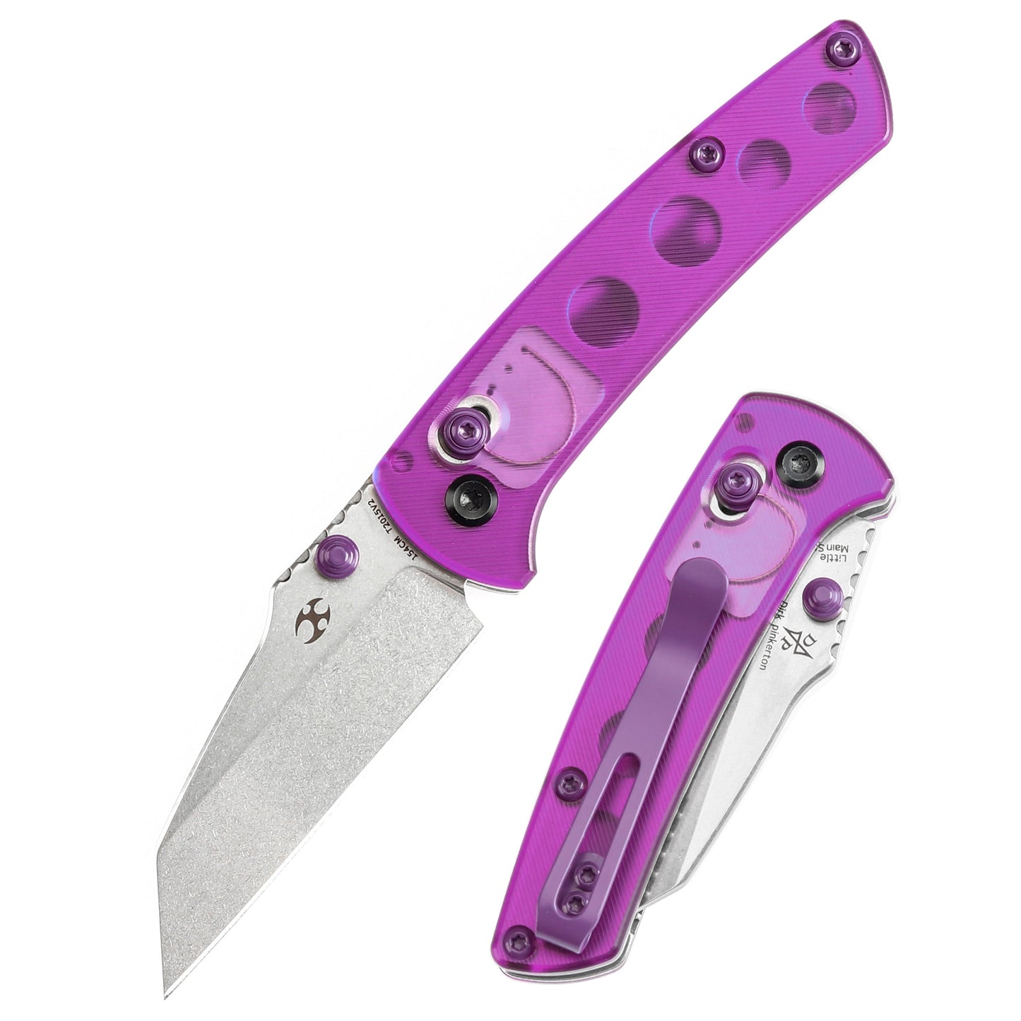 Kansept Little Main Street T2015V2 front view – 2.26" stonewashed 154CM drop point folding knife