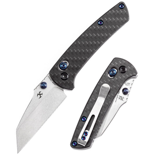 Kansept Little Main Street T2015V4 front view – 2.26" stonewashed 154CM drop point folding knife