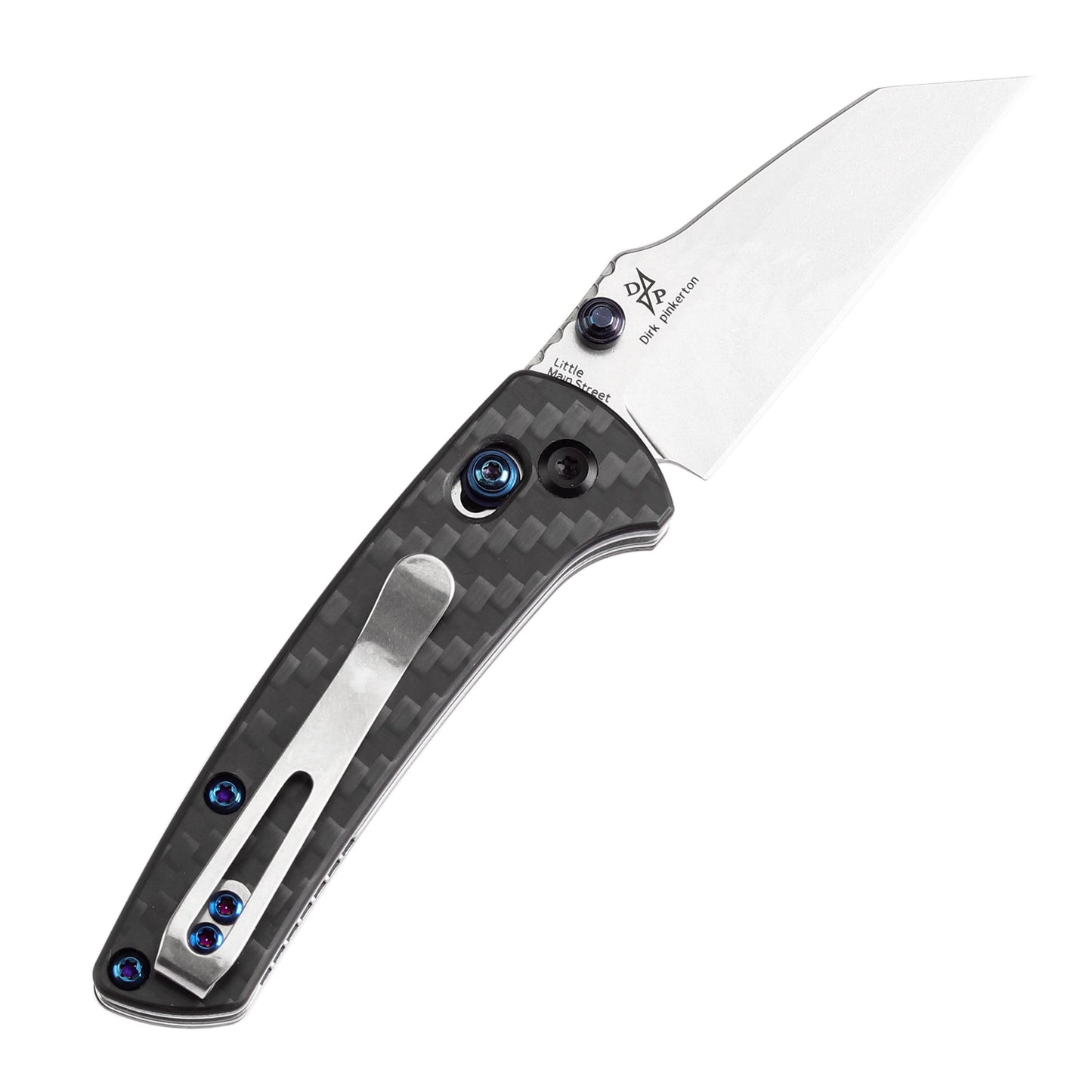 Kansept Little Main Street T2015V4 open position showing 154CM drop point blade