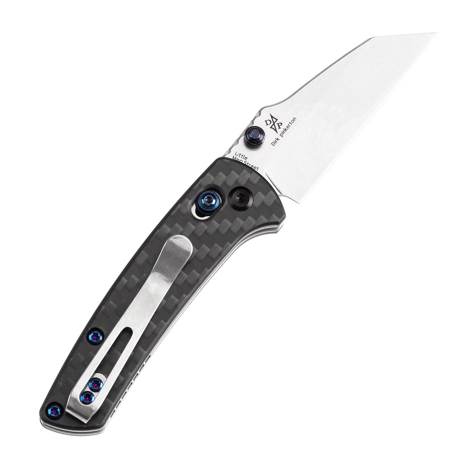 Kansept Little Main Street T2015V4 open position showing 154CM drop point blade