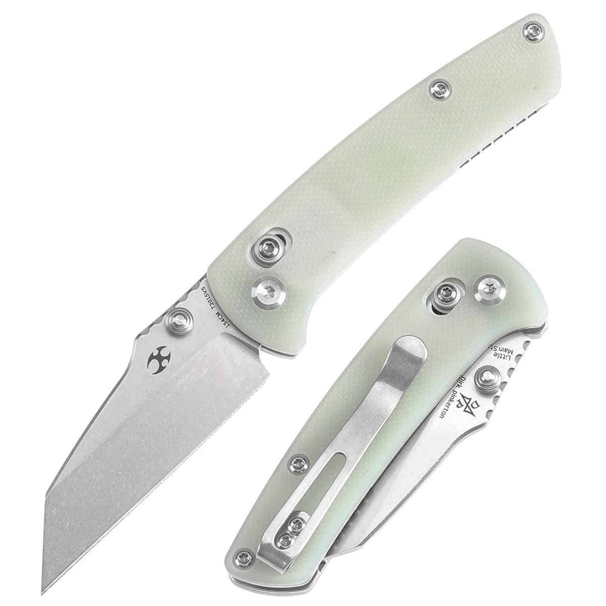 Kansept Little Main Street T2015V5 front view – 2.26" stonewashed 154CM drop point folding knife