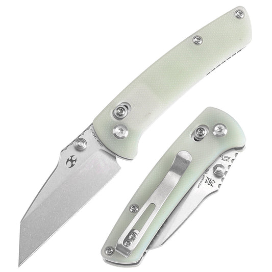 Kansept Little Main Street T2015V5 front view – 2.26" stonewashed 154CM drop point folding knife