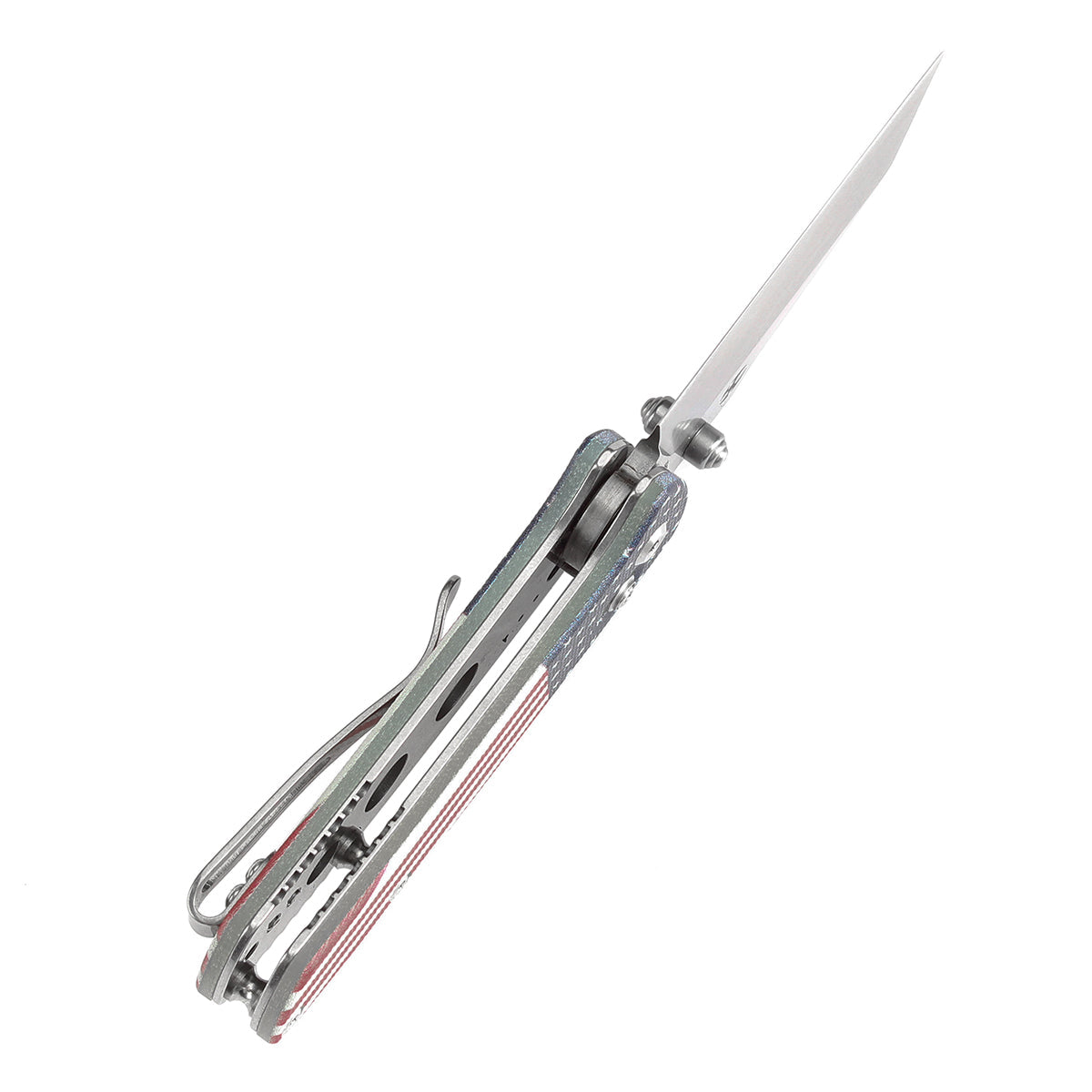 Kansept Little Main Street T2015V6 blade detail – stonewashed 154CM drop point