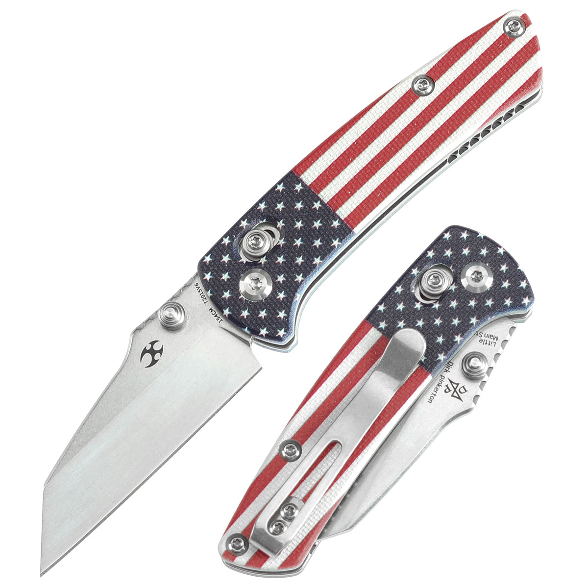 Kansept Little Main Street T2015V6 front view – 2.26" stonewashed 154CM drop point folding knife