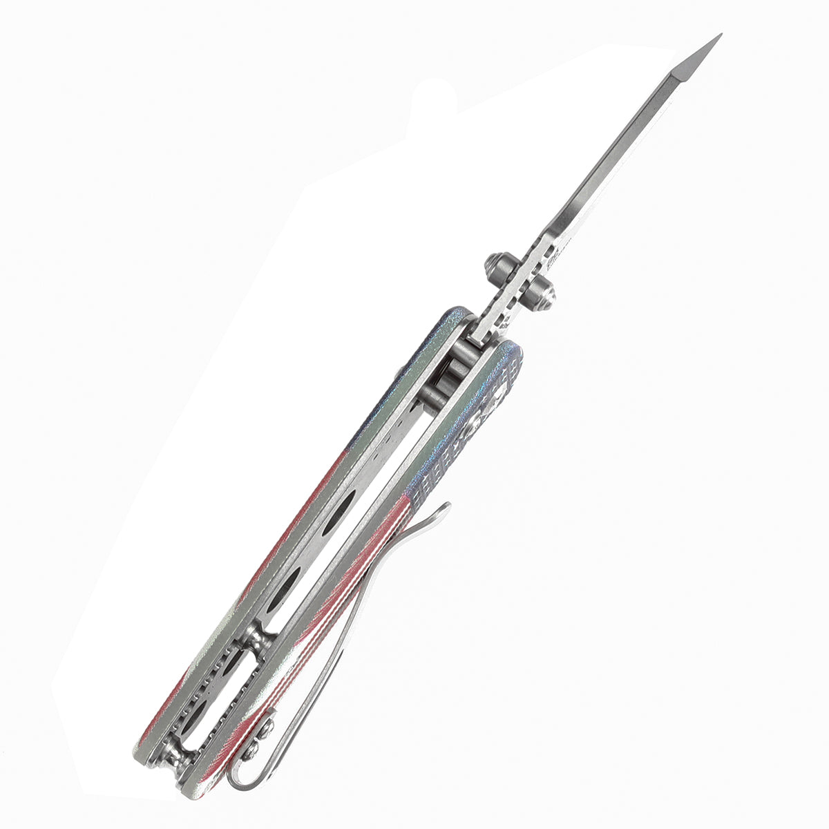 Kansept Little Main Street T2015V6 jade G10 American flag handle scales