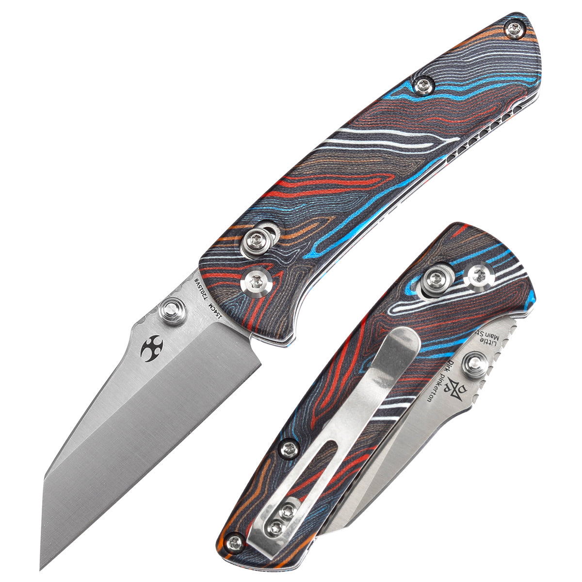 Kansept Little Main Street T2015V8 front view – 2.26" satin 154CM drop point folding knife