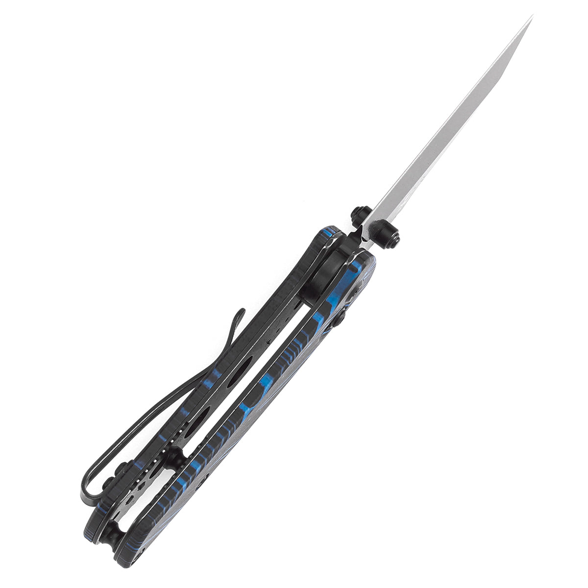 Kansept Little Main Street T2015V9 blade detail – blackwash 154CM drop point