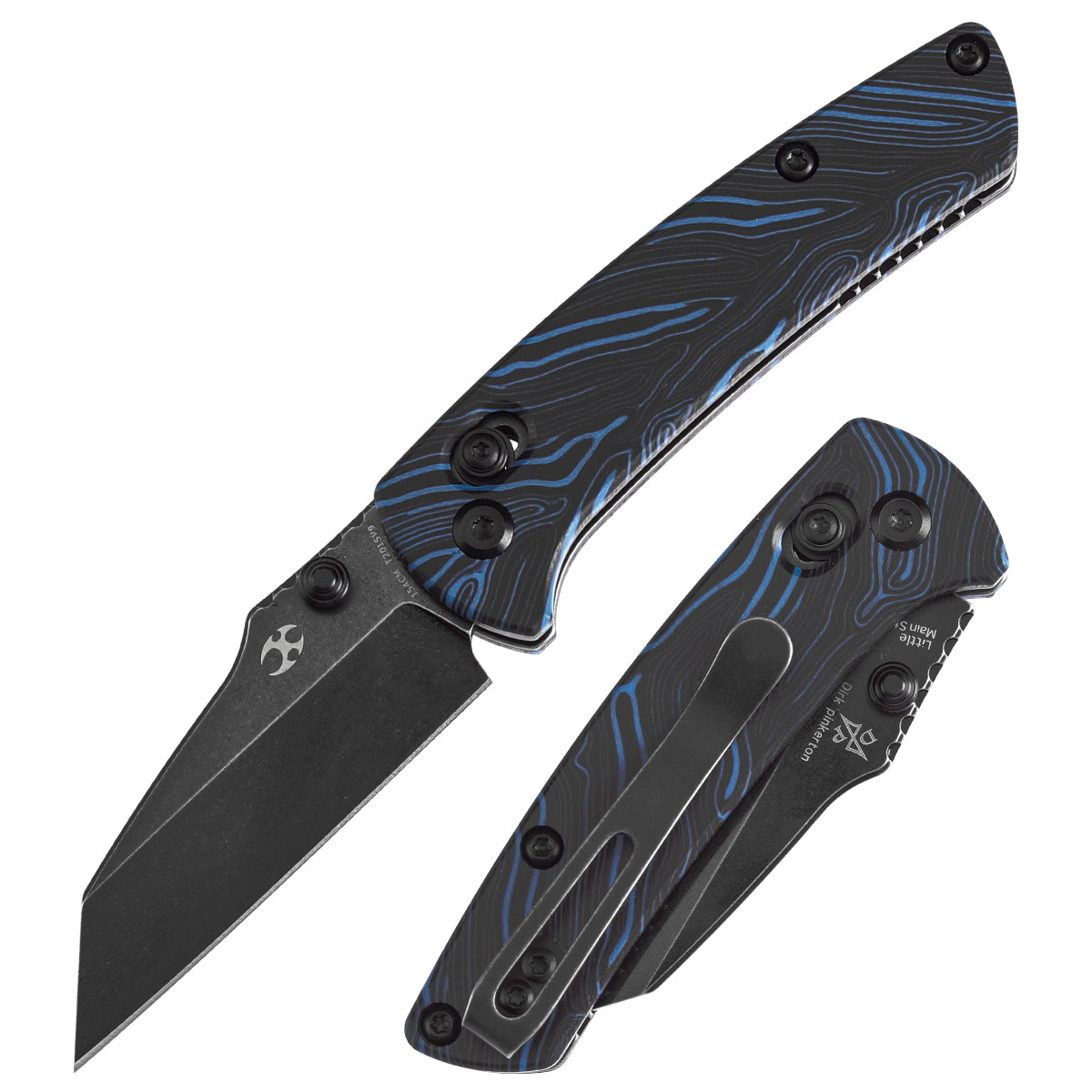 Kansept Little Main Street T2015V9 front view – 2.26" blackwash 154CM drop point folding knife