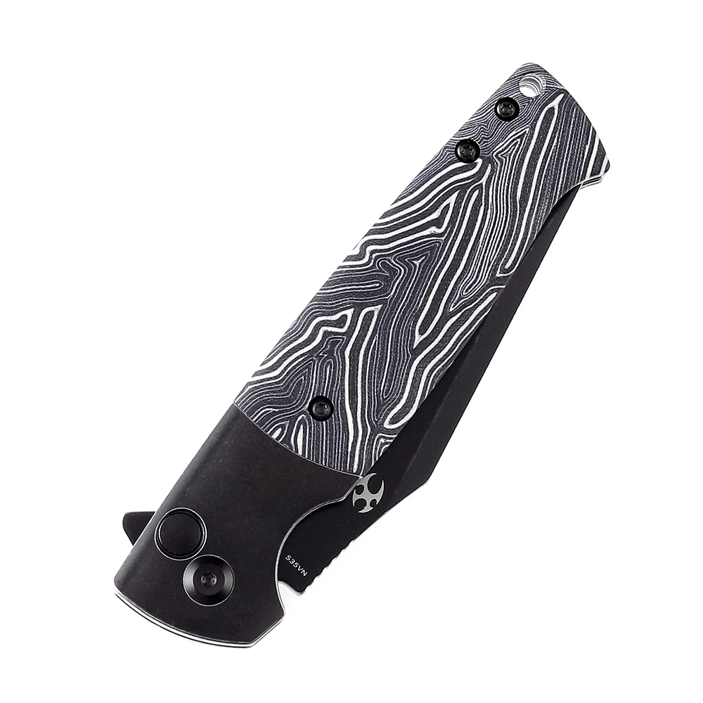 Kansept Shikari SBL T2027B1 blade detail – black stonewashed CPM S35VN clip point