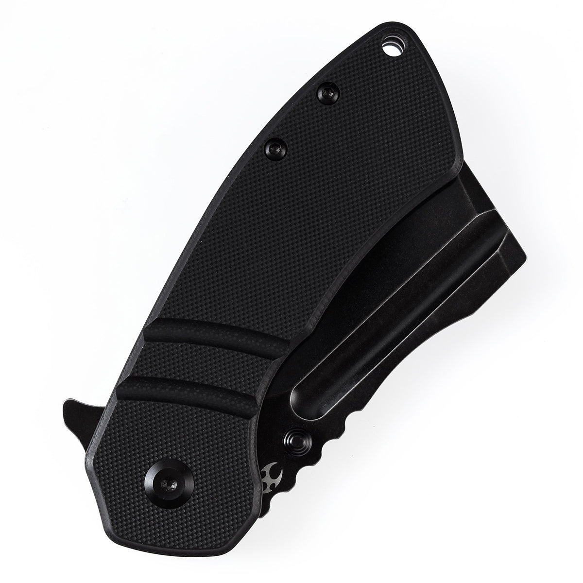 Kansept M+ Korvid T2030B1U blade detail – black stonewashed 154CM cleaver