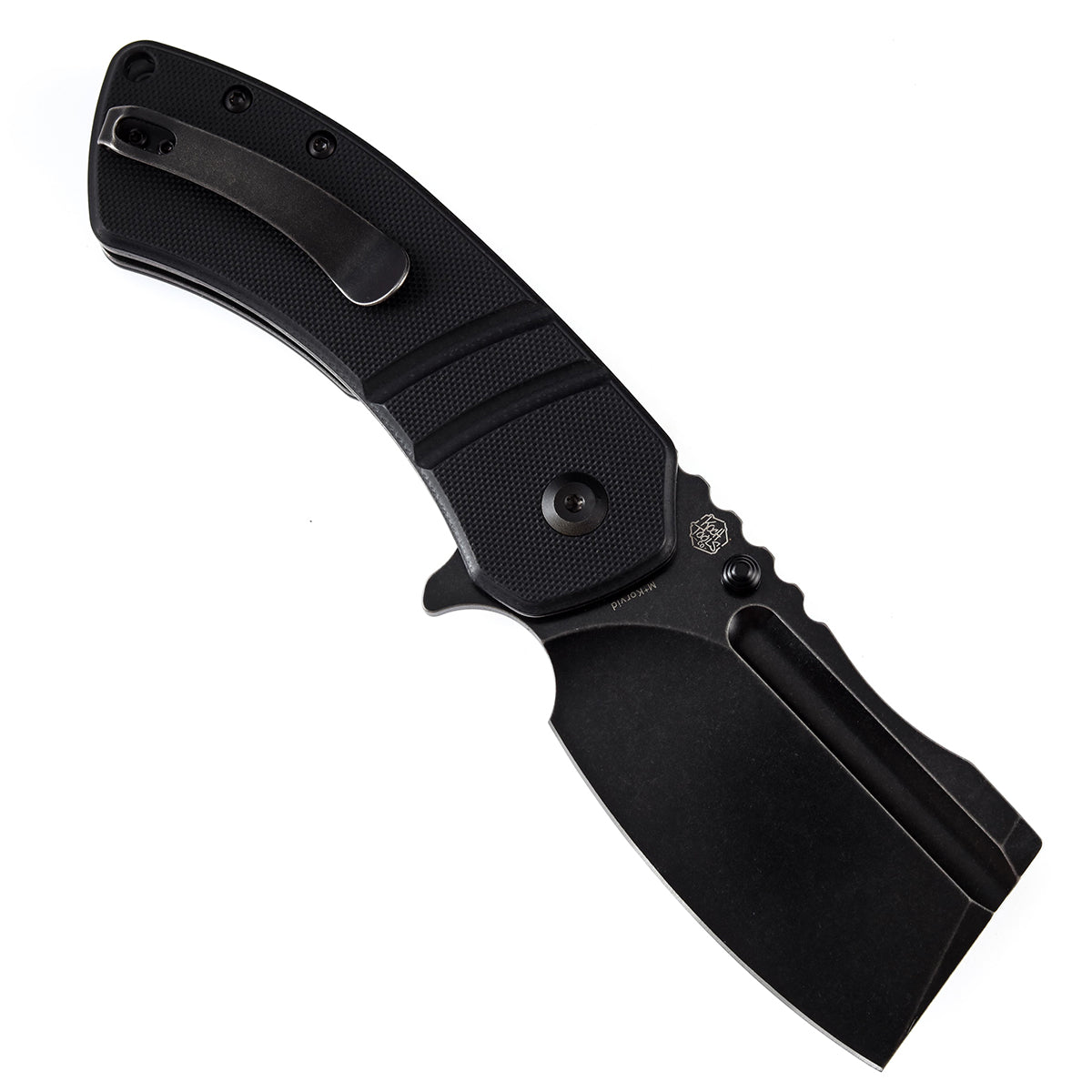 Kansept M+ Korvid T2030B1U open position showing 154CM cleaver blade